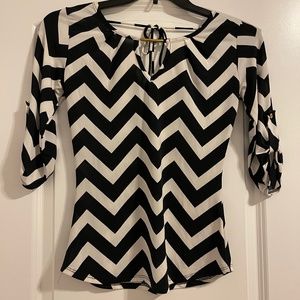 Black and white blouse
